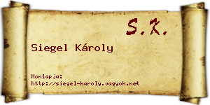 Siegel Károly névjegykártya